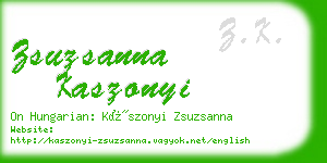 zsuzsanna kaszonyi business card